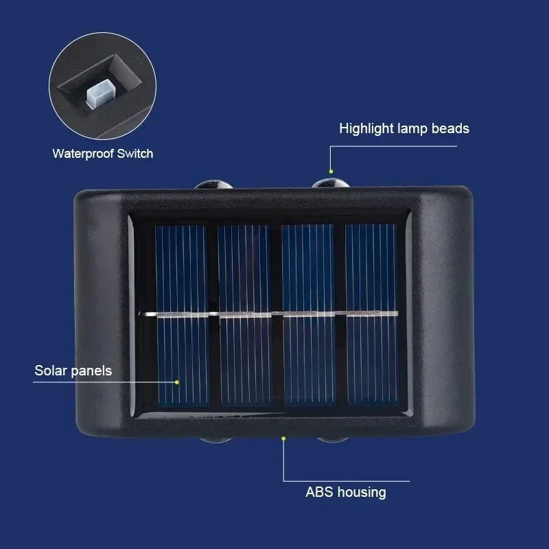 Соларна LED лампа за двор, стена и пътеки / Solar LED Wall Light