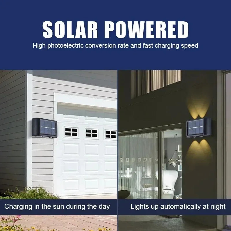 Соларна LED лампа за двор, стена и пътеки / Solar LED Wall Light